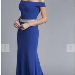 Aspeed USA off the shoulder gown, Blue, Size M