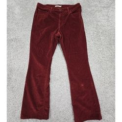 Levis 725 Pants Women 32 Red Corduroy Bootcut High Rise Stretch Cowgirl Western
