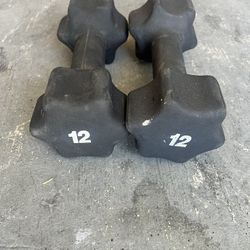Set Of Star Shaped 12lbs Dumbbells 