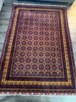 vintage hand knitted afghan rug