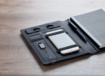 WHOLESALE · Tablet Portfolio - Noteflux Power Bank Organizer - New · MOQ 10