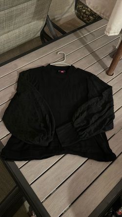 XXL black womens shirt with sheer long sleeves