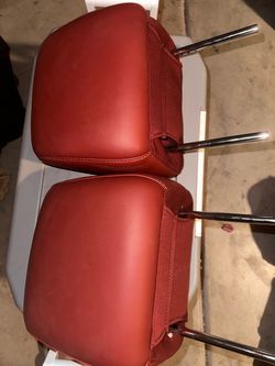 OEM Dodge Charger Red Leather Front Headrests – Pair