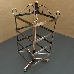 Bronze Metal Rotating Jewelry Organizer Stand