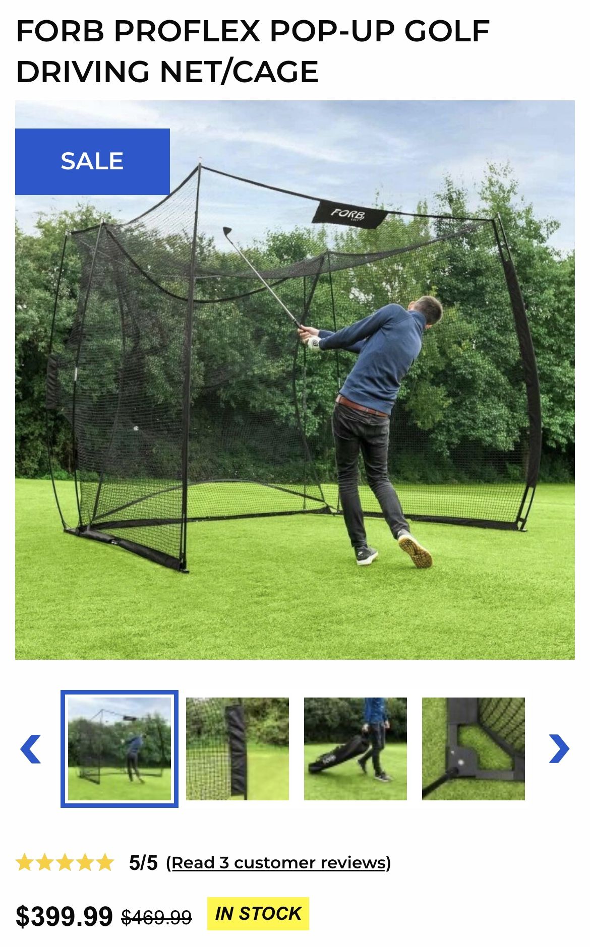 Forb Proflex Pop Up Golf Cage Net