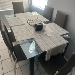 Comedor De Vidrio  De 6 Sillas 