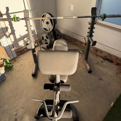 Weight Bench and weights