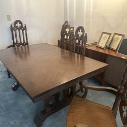 Antique Jacobean style dining set