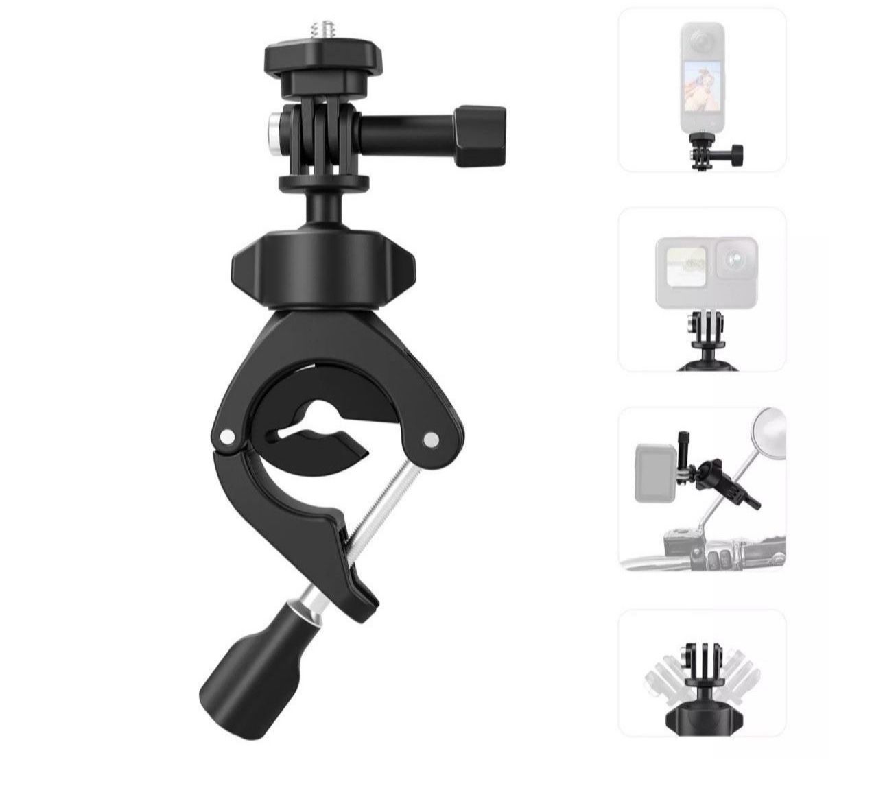 TELESIN Camera Mount Clamp Handlebar Adapter Rotatable for GoPro 12/11/10/9/8/7