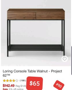 Console table walnut