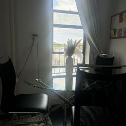 Dining Glass Table With 3 Chairs  For $280 