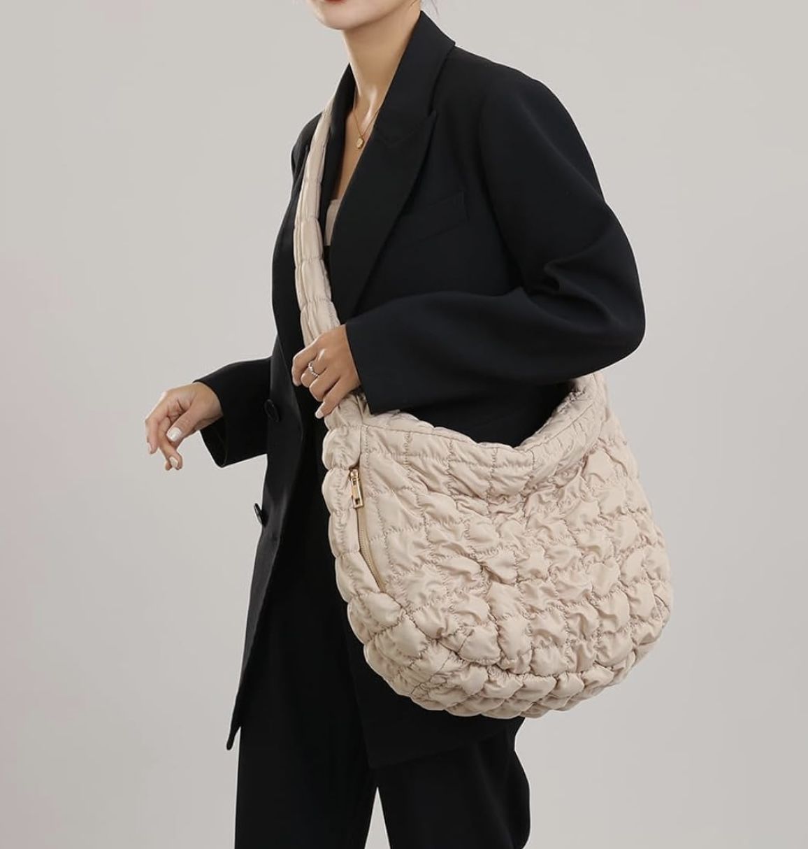 Quilted Tote Puffer Bag