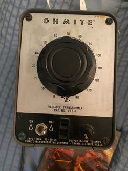 Ohmite VT8-F Variable Transformer 7.5 Amps 140 Volts