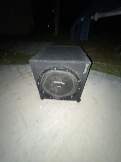 For Sale: Poldx X 10” Subwoofer Box Heavy-duty carpeted enclosure, single 10-inch sub with ribbed surround—sounds punchy, built tough. Minor dust and