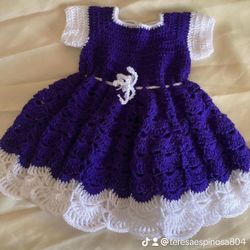 Vestido Tejido A Crochet Para Bebé O Niño Dios