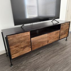 Large Solid Wood Media Cabinet Console TV Stand & End Table