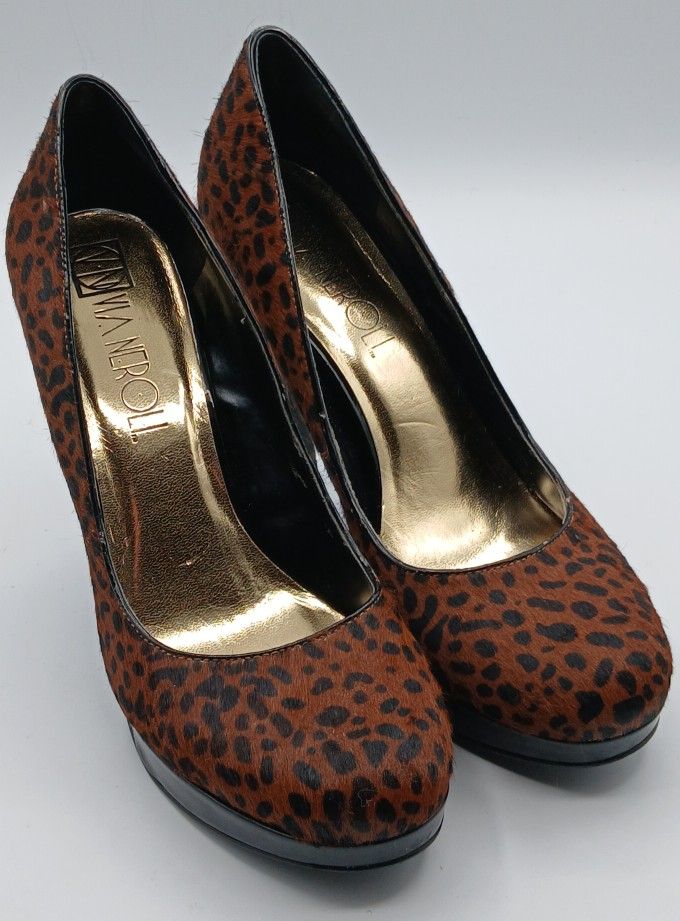 Via Neroli Chettah Print Leather Stillettos $20