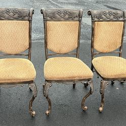 4 heavy, metal, dining chairs, good condition