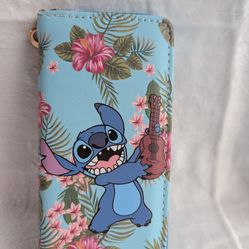 Shipping Available: Stitch with hibiscus flowers Wallet