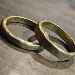 Salty Dagger "Dos Amegos"- 2 Gold Plated Sterling Silver Rings