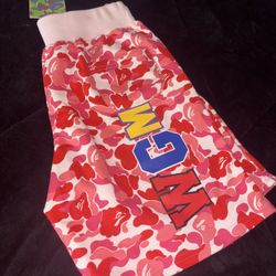 BAPE ABC Camo Shark Sweat Shorts (pink)