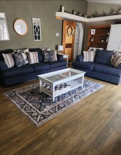 Navy Blue Sofa and Loveseat Set