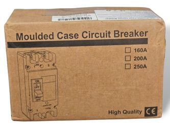 250A 2-Pole Molded Case Circuit Breaker MCCB – AC/DC Thermal Magnetic Breaker – New in Box