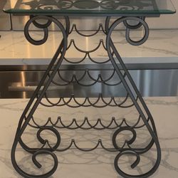 Metal Wine Rack With Glass Top