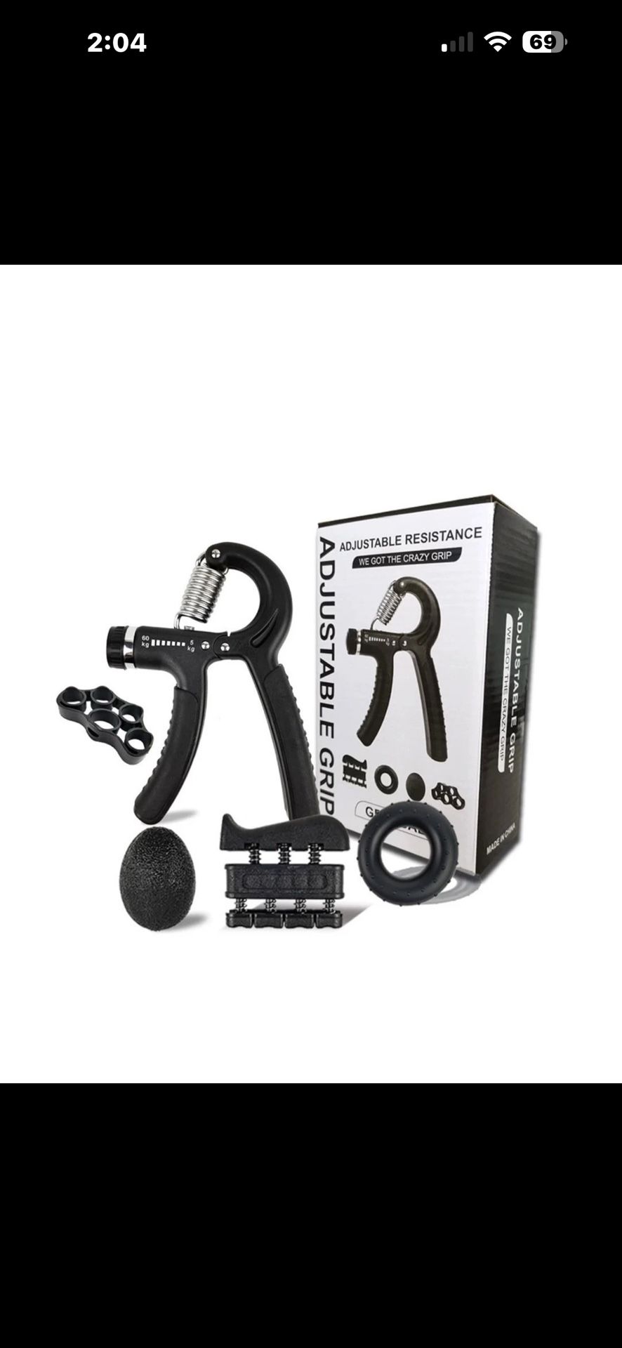 Adjustable resistance grip trainer, plus grip ball and more , 5 pcs brand new 