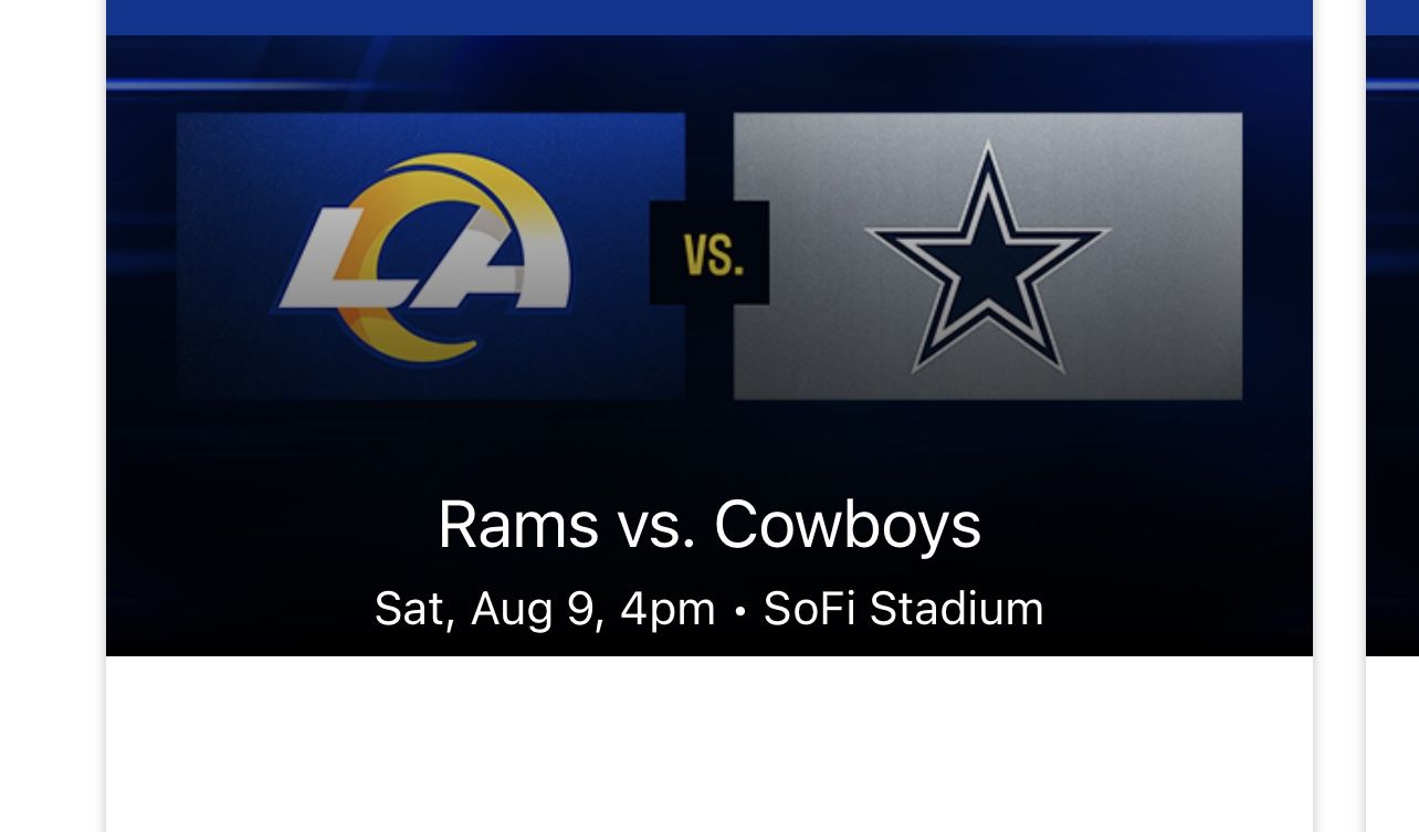 Rams vs Cowboys 2 Tickets 