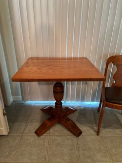 Wood Pedestal Side Table