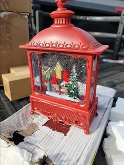 Regency International 11" LED Cardinal Lantern Water Globe Usb