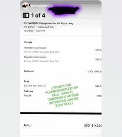 Klangkuenstler tickets for tonight at the forum
