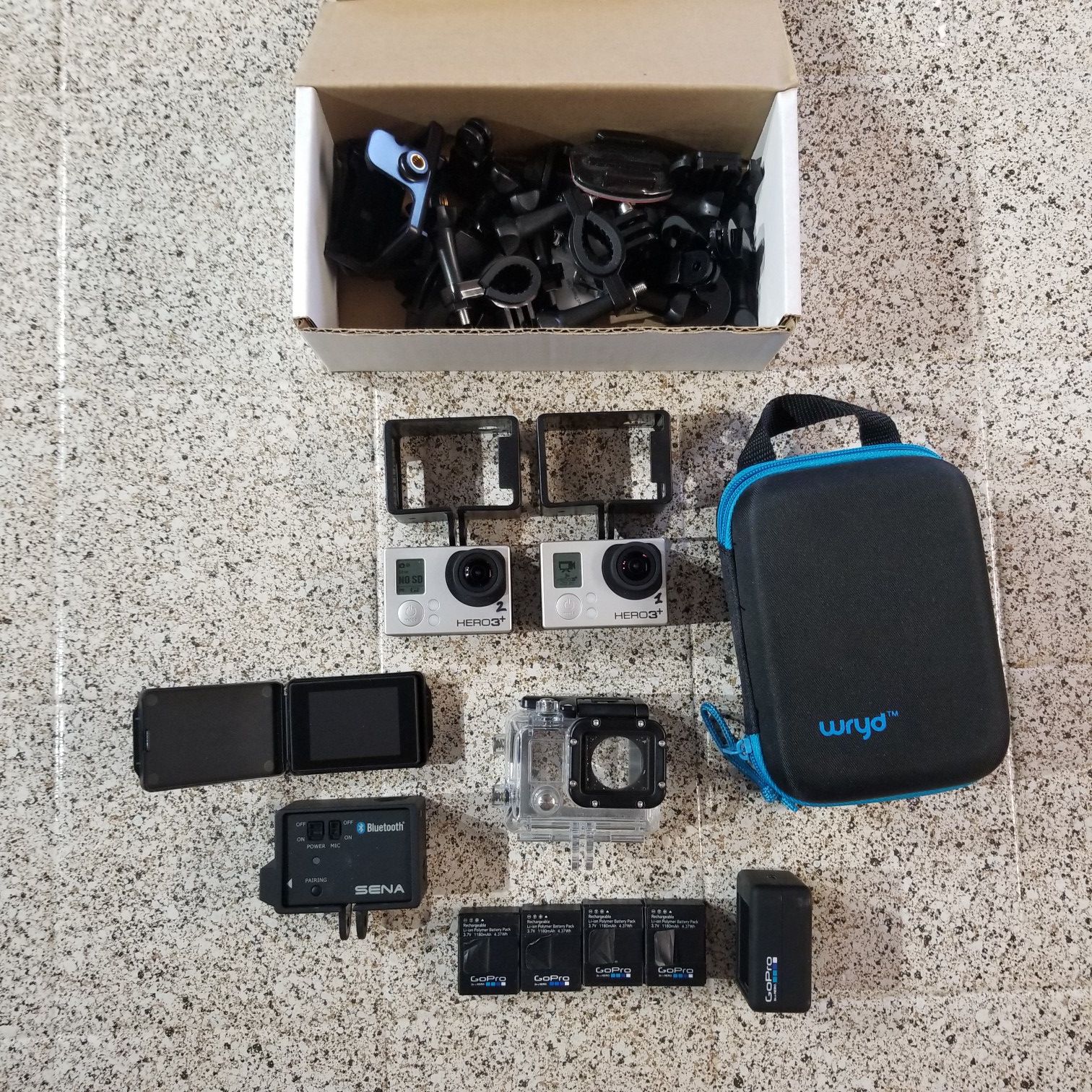 2 GoPro Hero 3+ Black with TONS of Extras