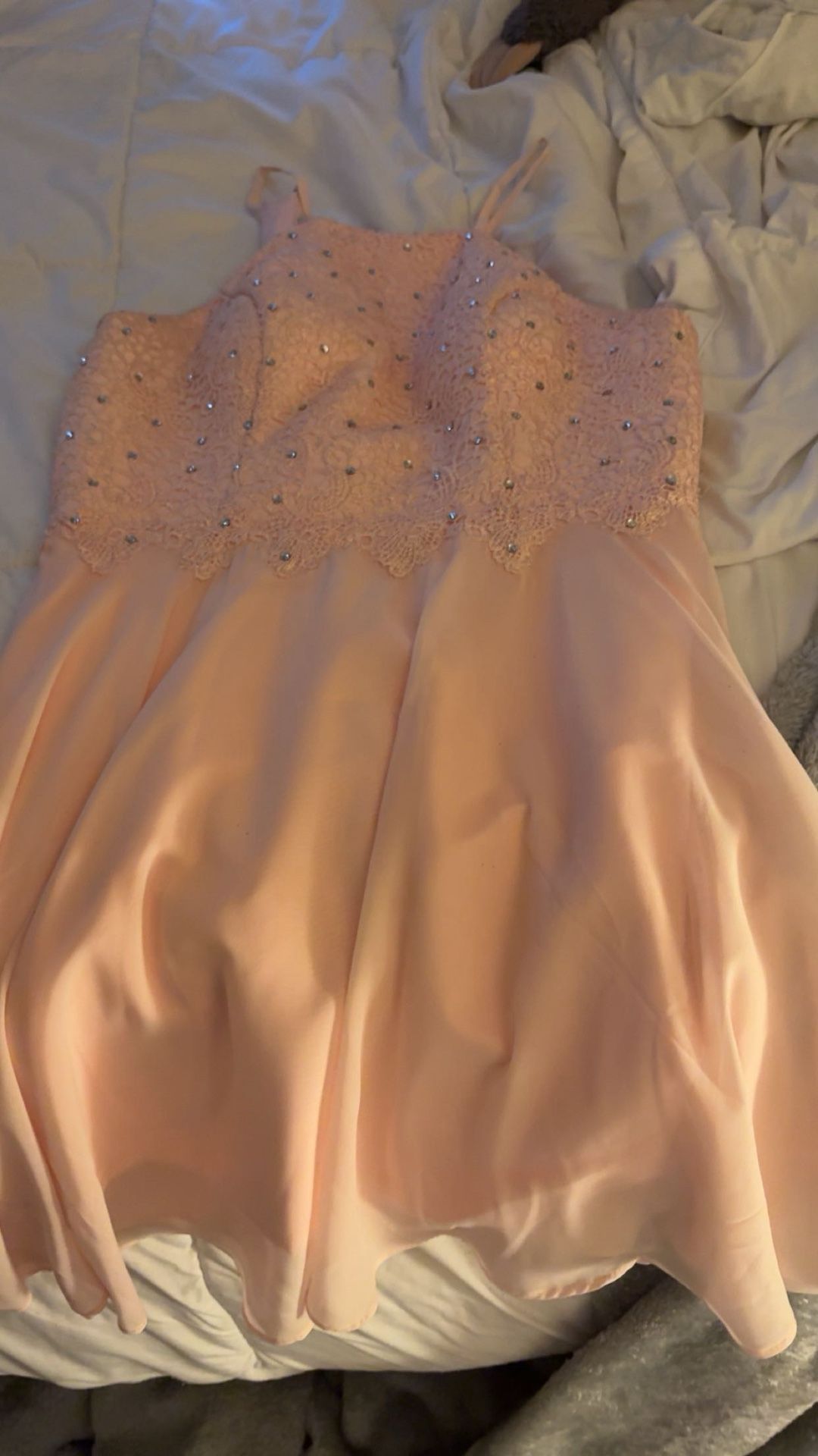 light pink quince/ Hoco/Prom/Formal dress