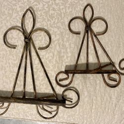 Two metal picture/book stands