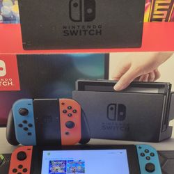 Nintendo Switch Bundle (Console, Joycons, Dock, Charger, Grip Case, HDMI Cable, 1 Game)