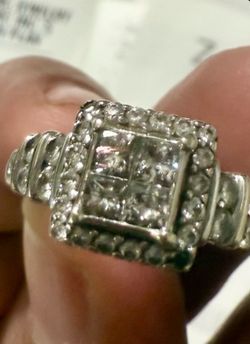 White gold princess cut wedding ring 💍