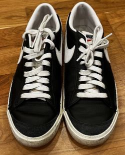 Men's Nike Blazer Low '77 Vintage Black Leather Shoes 