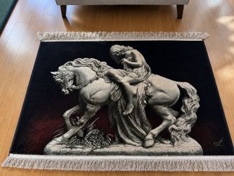 Handwoven Persian Lady Godiva Silk Rug 41”x30”