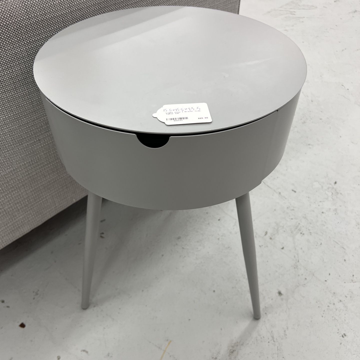 Light Grey 1 Drawer Side Table