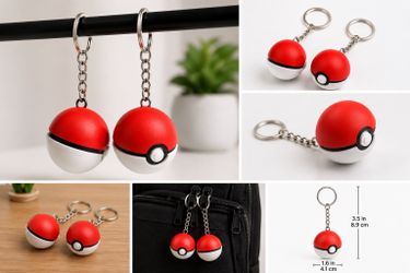 Pokeball cliker keychain