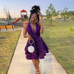 Purple Sequin Dress