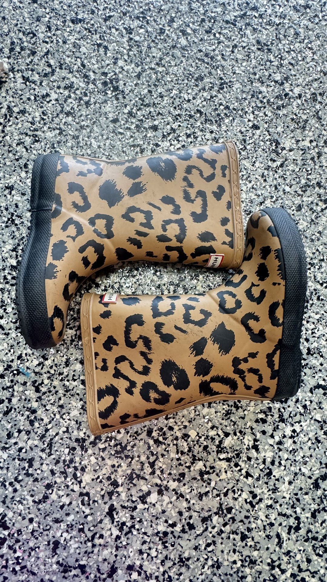 Hunter Girls Rain boots Cheetah Print US 10