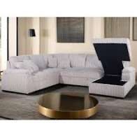 New Corduroy Sectional W Pullout Bed/Chaise Storage. 123x97x66x38H. Free Delivery!