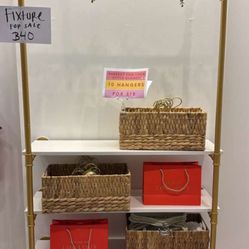 3-Tier Gold Industrial Wall Shelf – Boutique/Home Display