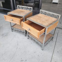 🛻DELIVERY AVAILABLE 🛻 WICKER 2 NIGHTSTANDS (MORE WICKER ITEMS AVAILABLE)