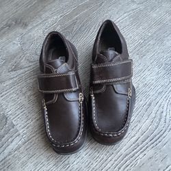 Boys Brown Leather Shoes Size 1.5