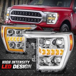 21-23 Ford F-150 LED Switchback Start Up Sequence Headlights Faros Calaveras Micas Luces Lamps