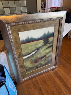 LARGE BEAUTIFUL LAZY RIVER ART IN FRAME